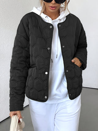 Damen Steppjacke Mit Rundem Steppmuster | Übergangs