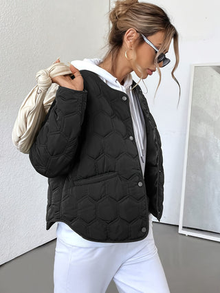 Damen Steppjacke Mit Rundem Steppmuster | Übergangs