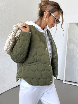 Damen Steppjacke Mit Rundem Steppmuster | Übergangs