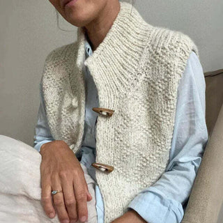 Damen Strickjacke Mit Knebelknöpfen Und Stehkragen | Ärmellos