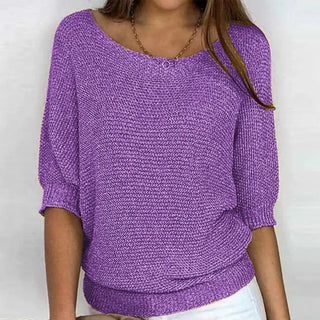 Damen Strickpullover Mit Halblangen Ärmeln | Locker