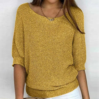 Damen Strickpullover Mit Halblangen Ärmeln | Locker