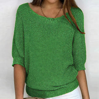 Damen Strickpullover Mit Halblangen Ärmeln | Locker