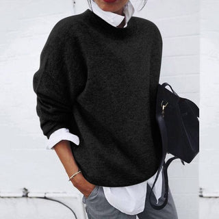 Damen Strickpullover Mit Langarm Und Rundhals | Lang