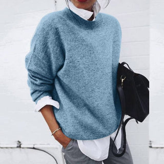 Damen Strickpullover Mit Langarm Und Rundhals | Lang
