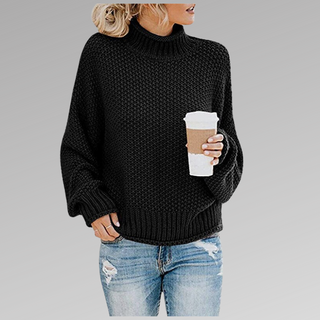 Damen Strickpullover Mit Rollkragen | Grobe Struktur