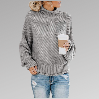 Damen Strickpullover Mit Rollkragen | Grobe Struktur