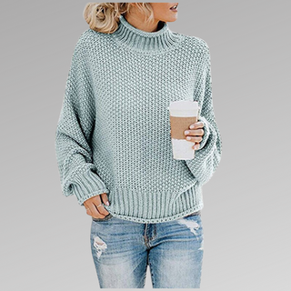 Damen Strickpullover Mit Rollkragen | Grobe Struktur