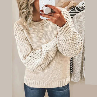 Damen Strickpullover Mit Strukturmuster | Langarm