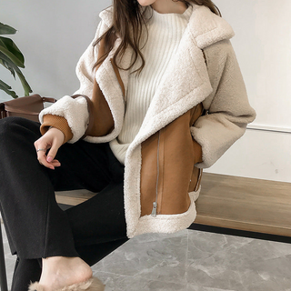 Damen Teddy Jacke Mit Umlegekragen | Warm Gefüttert