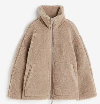 Damen Teddy Jacke mit Reißverschluss | Lässig