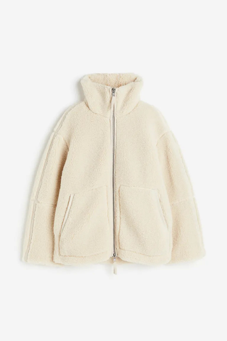 Damen Teddy Jacke mit Reißverschluss | Lässig