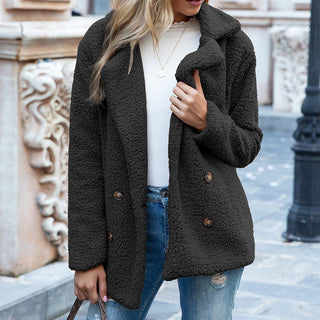Damen Teddy Mantel mit Reverskragen | Streetwear Look
