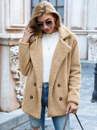 Damen Teddy Mantel mit Reverskragen | Streetwear Look