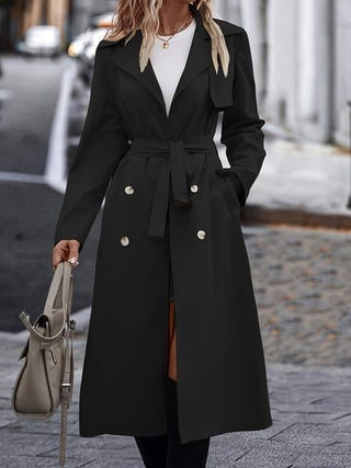 Damen Trenchcoat Mit Bindegürtel & Taschen