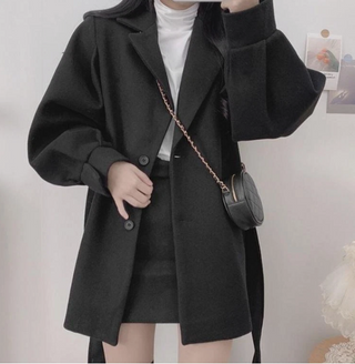 Damen Trenchcoat Mit Gürtel & Ballonärmeln