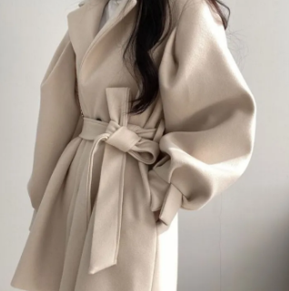 Damen Trenchcoat Mit Gürtel & Ballonärmeln