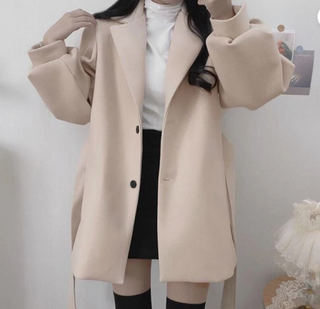 Damen Trenchcoat Mit Gürtel & Ballonärmeln