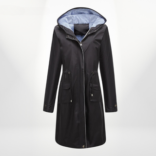 Damen Trenchcoat Mit Kapuze In Langer Form | Übergangs