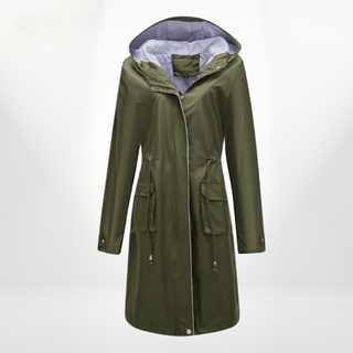 Damen Trenchcoat Mit Kapuze In Langer Form | Übergangs