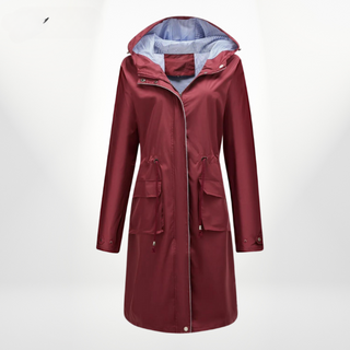 Damen Trenchcoat Mit Kapuze In Langer Form | Übergangs