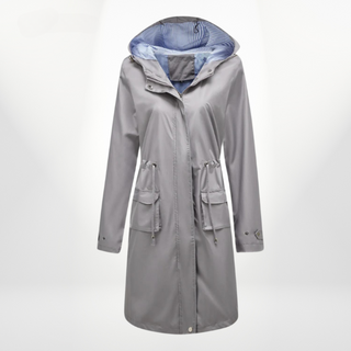 Damen Trenchcoat Mit Kapuze In Langer Form | Übergangs