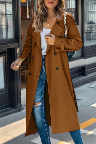 Damen Übergangs-Trenchcoat Mit Doppelknöpfen