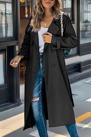 Damen Übergangs-Trenchcoat Mit Doppelknöpfen