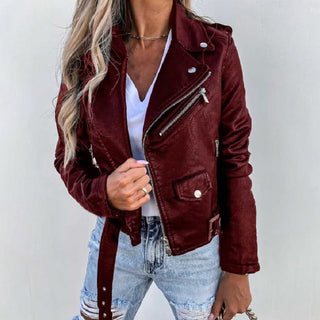 Damen Übergangsjacke Mit Gürtel Und Zipperdetails | Abend