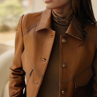 Damen Übergangsjacke Mit Hemdkragen Und Taschen | Kurzjacke