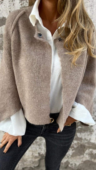 Damen Übergangsjacke Mit Knöpfen | Kurz Vintage-Stil