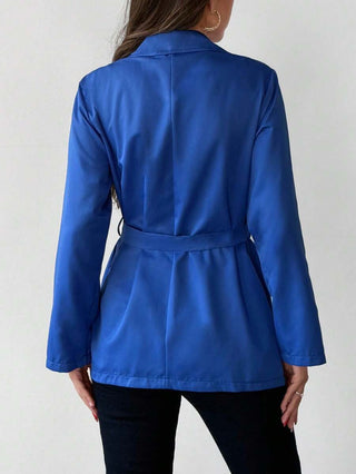 Damen Übergangsjacke Mit Taillengürtel Und Reverskragen | Abend