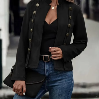 Damen Übergangsjacke Mit Zierknöpfen | Vintage-Stil
