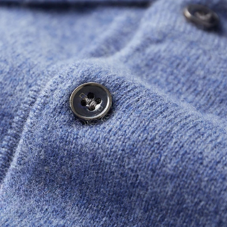 Enzo | Herren Strick Poloshirt mit Knopfleiste | Langarm