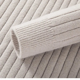 Flavio | Herren Gerippter Strickpullover mit Zipperkragen