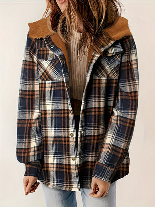 Gemusterte Damen Fleecejacke Mit Kapuze | Vintage Stil