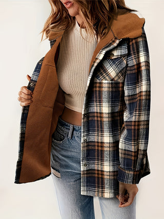 Gemusterte Damen Fleecejacke Mit Kapuze | Vintage Stil