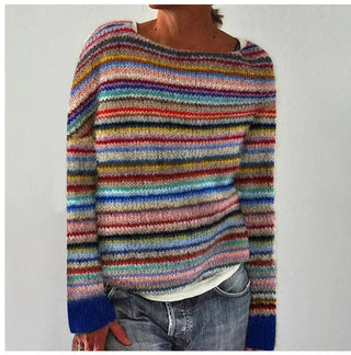 Gemusterter Damen Strickpullover | Lockere Passform