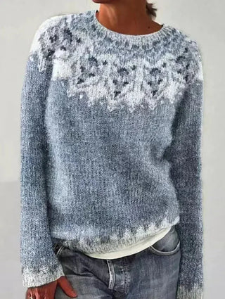 Gemusterter Damen Strickpullover | Lockere Passform