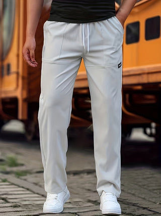 Gerade Herren Jogginghose Mit Kordelzug Und Taschen | Lockerer Schnitt