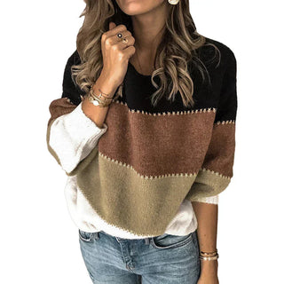 Gestreifter Damen Strickpullover Mit Streifenlook | Locker