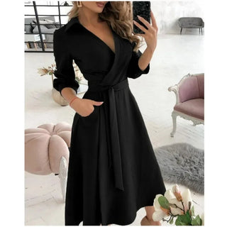 Giulia | Damen Sommer Elegantes Wickel Midi Kleid