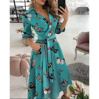 Giulia | Damen Sommer Elegantes Wickel Midi Kleid