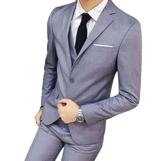 Herren Anzug 3 Teilig Slim Fit Mit Weste