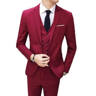 Herren Anzug 3 Teilig Slim Fit Mit Weste