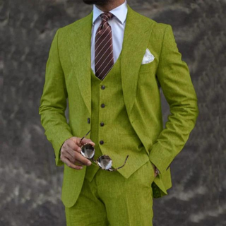 Herren Anzug Dreiteilig Mit Weste & Slim Fit