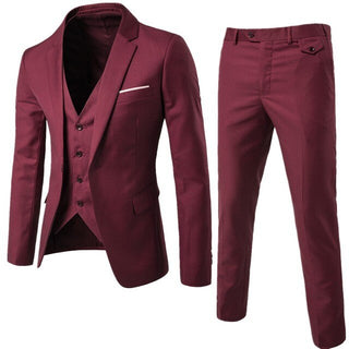 Herren Anzug Dreiteilig Slim Fit Mit Weste