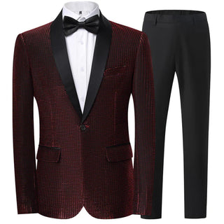 Herren Anzug Festlich Slim Fit Mit Smoking Sakko