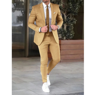 Herren Anzug Mit Schmalem Revers & Hose