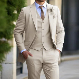 Herren Anzug Mit Weste & Revers